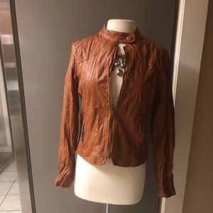 Tan crinkle faux LOWEST NO OFFERS